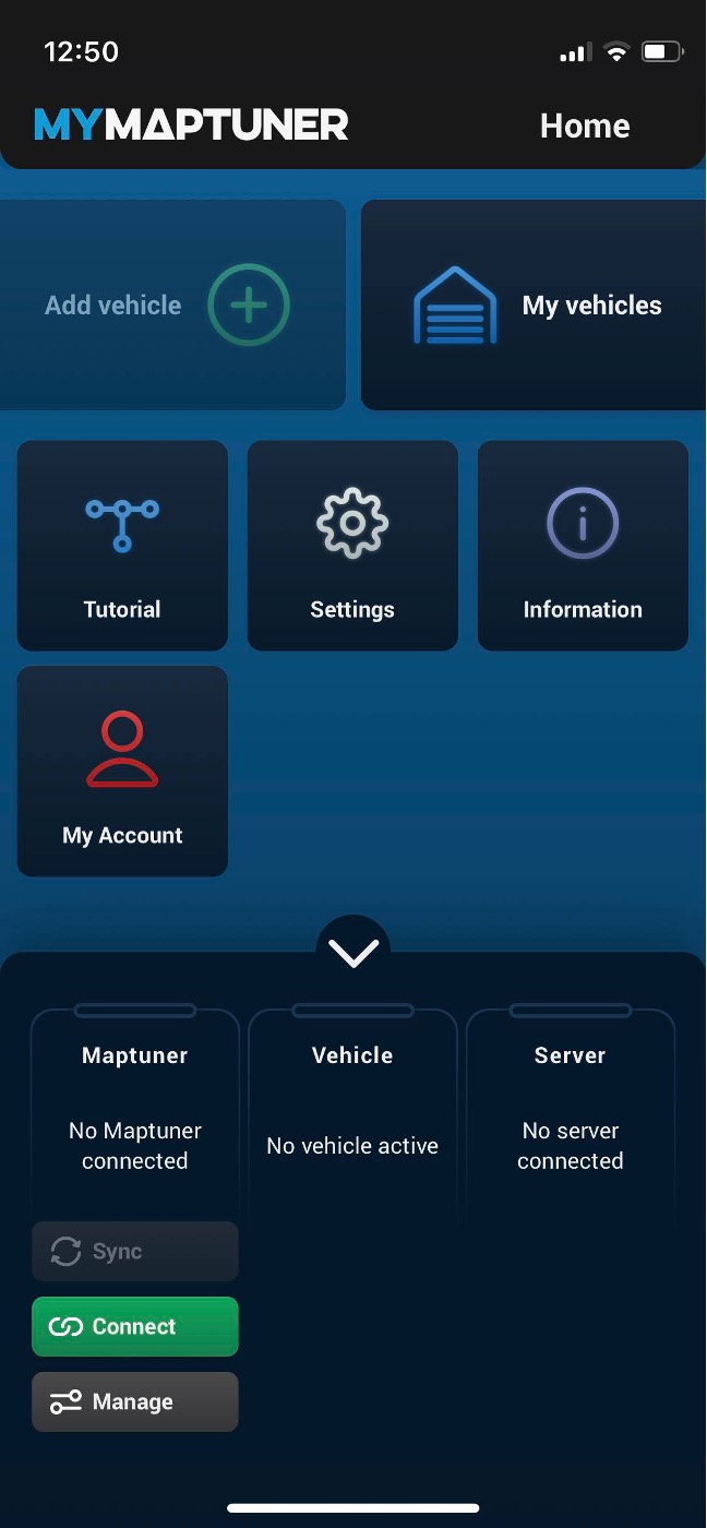 Connect Maptuner to smartphone Maptuner